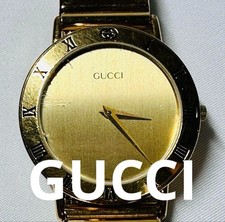 GUCCI 3000.2.L Ladies Gold Quartz Watch Running From JAPAN