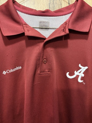 Men’s Columbia PFG Alabama Crimson Tide Polo Golf Fishing Shirt Size Adult XL - Picture 12 of 14
