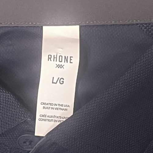 Polo da golf uomo Rhone Pique Surfside nuova con etichette grande blu navy $88 vendita al dettaglio - Foto 5 di 12