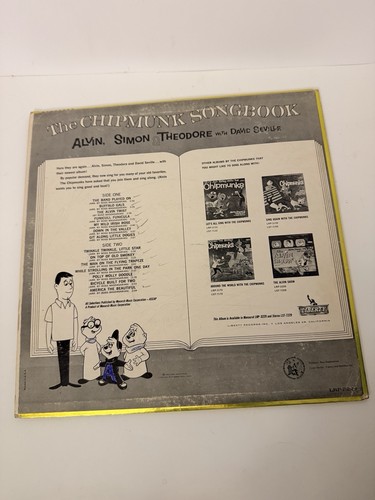 THE CHIPMUNKS- Songbook - Vinyl LP 1962 Liberty LRP-3229 Hype Sticker Children - Bild 3 von 17