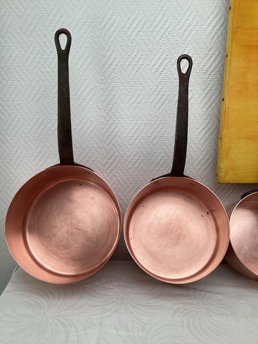 Französische Kupferpfannen Set von 7 KupferKasserollen Vintage Made In France. - Bild 13 von 21