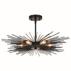 Nikko - 6 Light Semi-Flush Mount In Mid-Century Modern Style-9.5 Inches Tall and