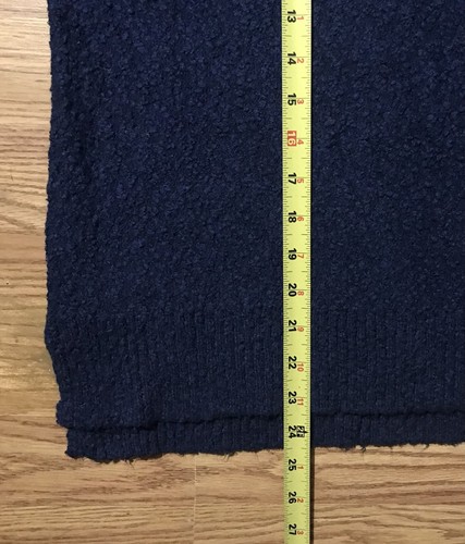 Prologue M Short Sleeve Boucle Pullover Sweater Cozy Blue Cotton Acrylic Knit - Picture 6 of 12