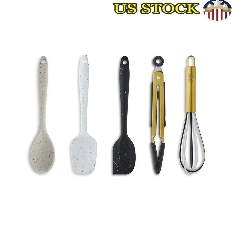 5-Piece Silicone Mini Utensil Set Heat Resistant Non Stick Safe Kitchen Tools US