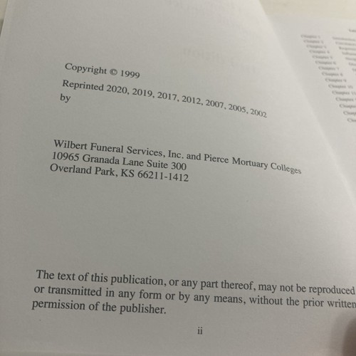 Pathology For Funeral Service Hardcover Book 1st Edition The Wilbert Group And P - Picture 8 of 16