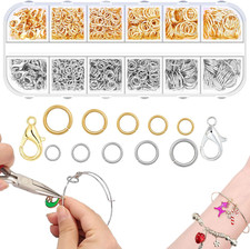 5 Sizes 1200Pcs Open Jump Rings for Jewelry Making, Gold  Silver Non-Tarnish O