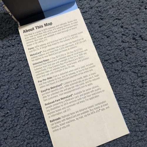 New York City MTA NYC Subway Map 2019, New , Read Description ! - Picture 4 of 14