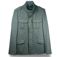 Ben Sherman Wool Blend Military Pea Coat Size Medium Casual Luxe Minimalist