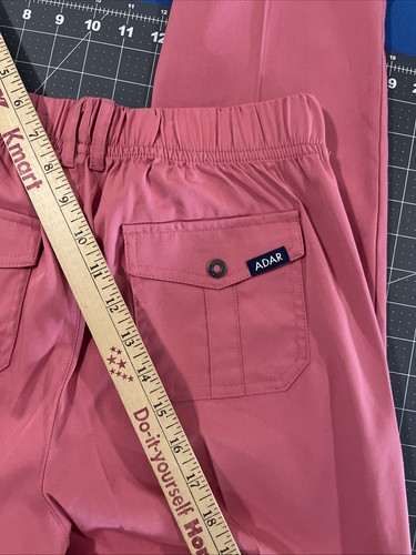 ADAR Pro Tailored Fit Scrub Pants Size XS Tall Rose / Pink Jogger Yoga - New - Picture 7 of 9