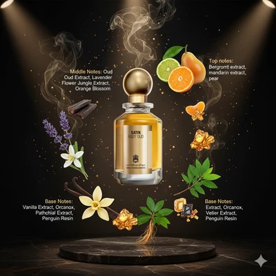 Satin Body Oud 100ml EDP Perfume By Abdul Samad Al Qurashi Unisex Women Men