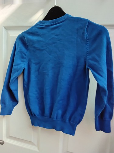 George Boys School V Neck Jumper Aged 6-7yrs Blue - Picture 2 of 2
