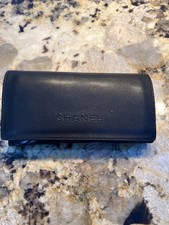 CHANEL Black Quilted Leather Logo Glasses/Sunglasses Soft Case