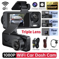 Wifi 3 Channel Camera Car Dvr Dash Cam HD1080P Three Lens Video Recorder Monitor