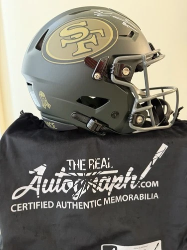 San Francisco 49ers Salute to Service George Kittle Signed Speedflex Helmet BAS