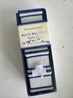 Williams-Sonoma Blue Banded Napkin Rings White Set 4 Ceramic Cottage Nautical