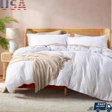 Soft Microfiber Duvet Cover Set Queen All-Season Bedding W/ Ties Easy Care New