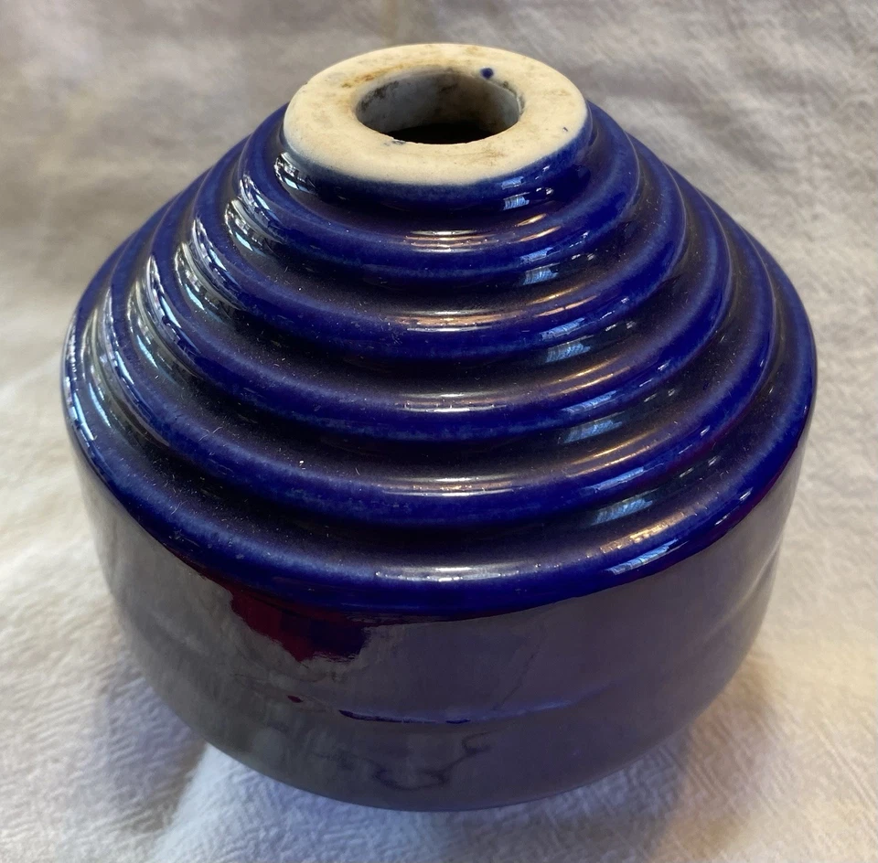 Escalera Colmena Cerámica Azul Cobalto Relámpago Bola De Colección Foto 3 de 3