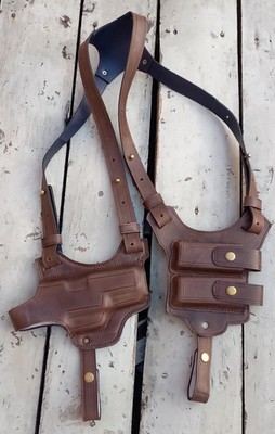 Stunning Universal Leather Double side Holster for Glock,Beretta,S&W and like.