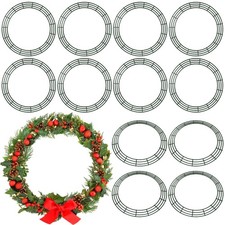 Aodaer 12 Pack 30 Inch Wire Wreath Frame Christmas Dark Green Wire Wreath Rin...