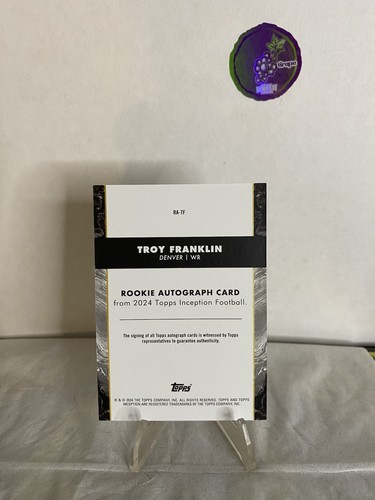 2024 Topps Inception Troy Franklin Rookie Autograph On Card Auto #RA-TF - Picture 2 of 2