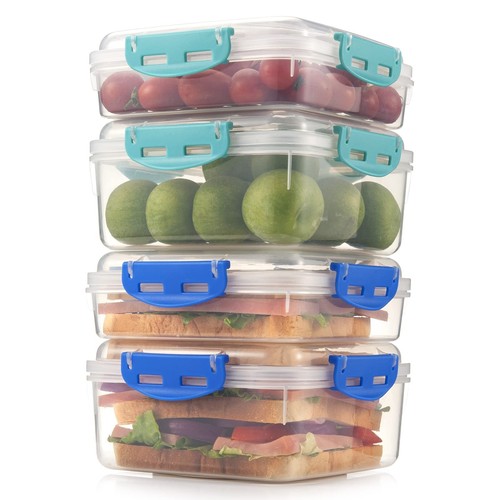 4 PCS Sandwich Containers - 100% Airtight & BPA-Free Microwave Dishwasher Safe - Picture 4 of 7