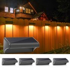 Solar Fence Lights 4 Pack-Plus,100 Lumen Big Outdoor Solar Light IP65 Waterpr...