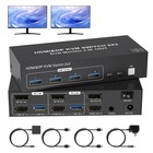4K HDMI Displayport KVM Switch 2 Monitore 2 Computer Dual Monitor, 4K@60Hz