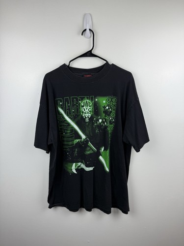 Vintage Star Wars Darth Maul T-Shirt Size XXL Black Glow in the Dark