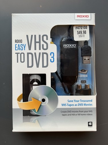 NEW Roxio Easy VHS to DVD 3 Converter Transfer Old Videos NIB Brand New