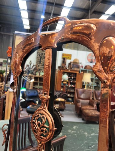 Art Nouveau Copper Mirror - Picture 2 of 7