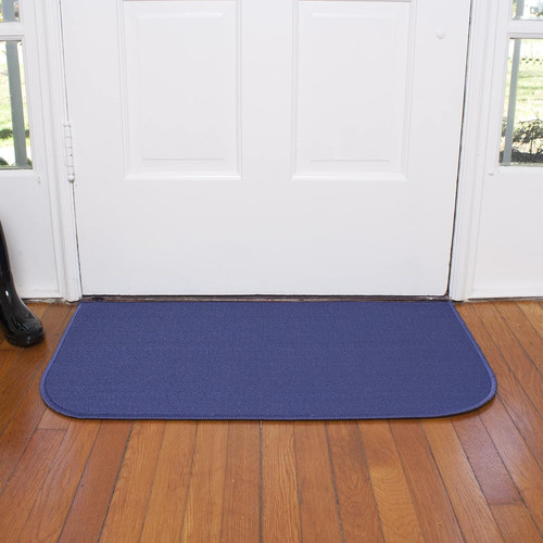 Ritz Solid Accent Rug: 18" x 30" Stain Resistant 18-Inch by 30-Inch, Blue - Picture 5 of 6