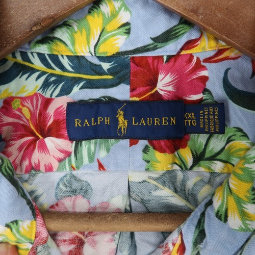 Ralph Lauren Shirt Mens XXL Blue Floral Tropical Hawaiian Short Sleeve Casual - Picture 6 of 7