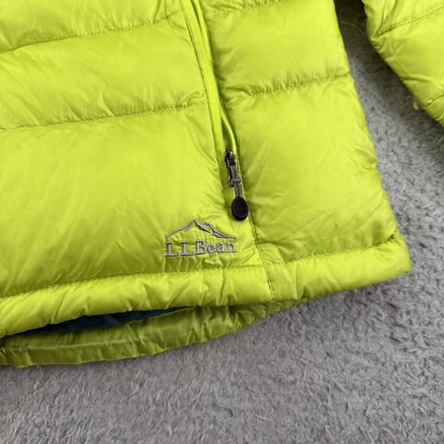 LL Bean Jacket Womens Large Petite Lime Green 850 Downtek Ultralight Puffer - Picture 6 of 9