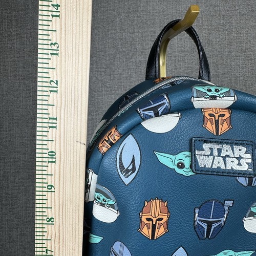 Mini zaino borsa Funko Star Wars Mandalorian Grogu Baby Yoda stampa casco - Foto 14 di 18