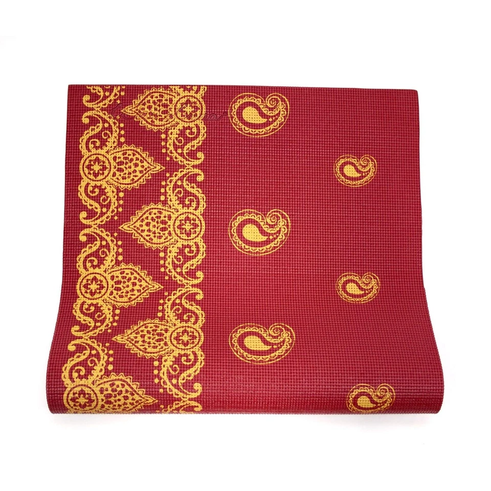 Estera de Yoga y Pilates (Incienso, Rojo Rico)- 1/4 Pulgada Extra Gruesa Antideslizante Estilo... Foto 2 de 4