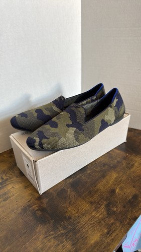 Rothy’s The Almond Loafer Spruce Camo Green Navy Women’s Size 9.5 NEW No Box - Picture 3 of 6