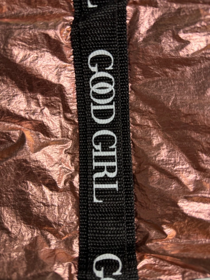 Carolina Herrera Good Girl Rose Gold Metallic Tote Bag With Black Straps & Inner - Image 2 of 4