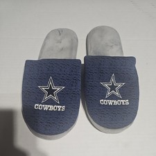 FOCO Dallas Cowboys Men's Medium Blue Gray Polyester Slippers
