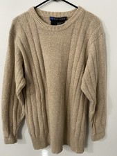 Vtg IB Diffusion Silk Angora Lambswool Beige Sweater Cottagecore Academia M