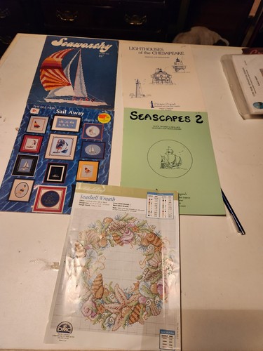 Leuchthäuser, Boote, Muschel Kreuzstichmuster - Bild 1 von 14