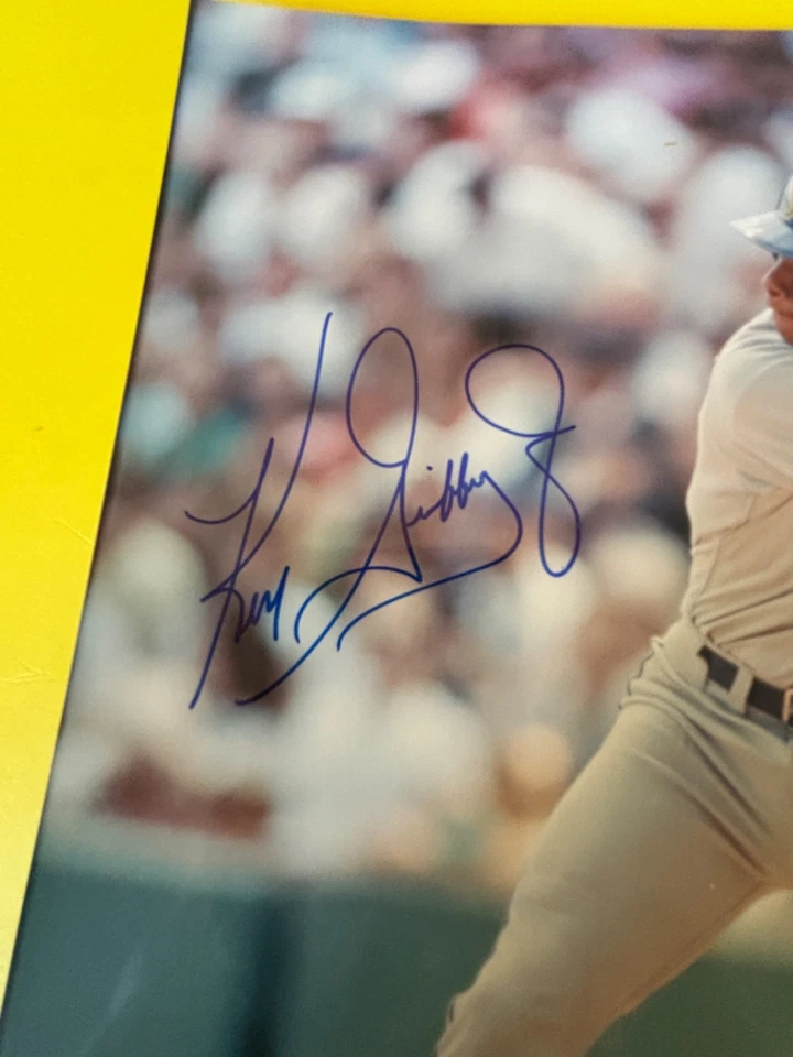 Ken Griffey Jr. signed 8x10 from 1990 early career action shot COLOR MATCH AUTO - Image 2 of 3