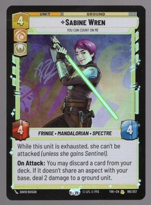 Star Wars Unlimited TotR Foil Card TWI195 Sabine Wren