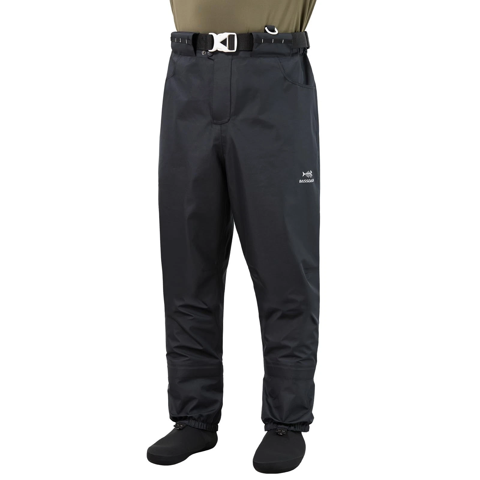 Men’s Breathable Wading Pants Waist Waders with Pockets Waterproof Fly Fishin...