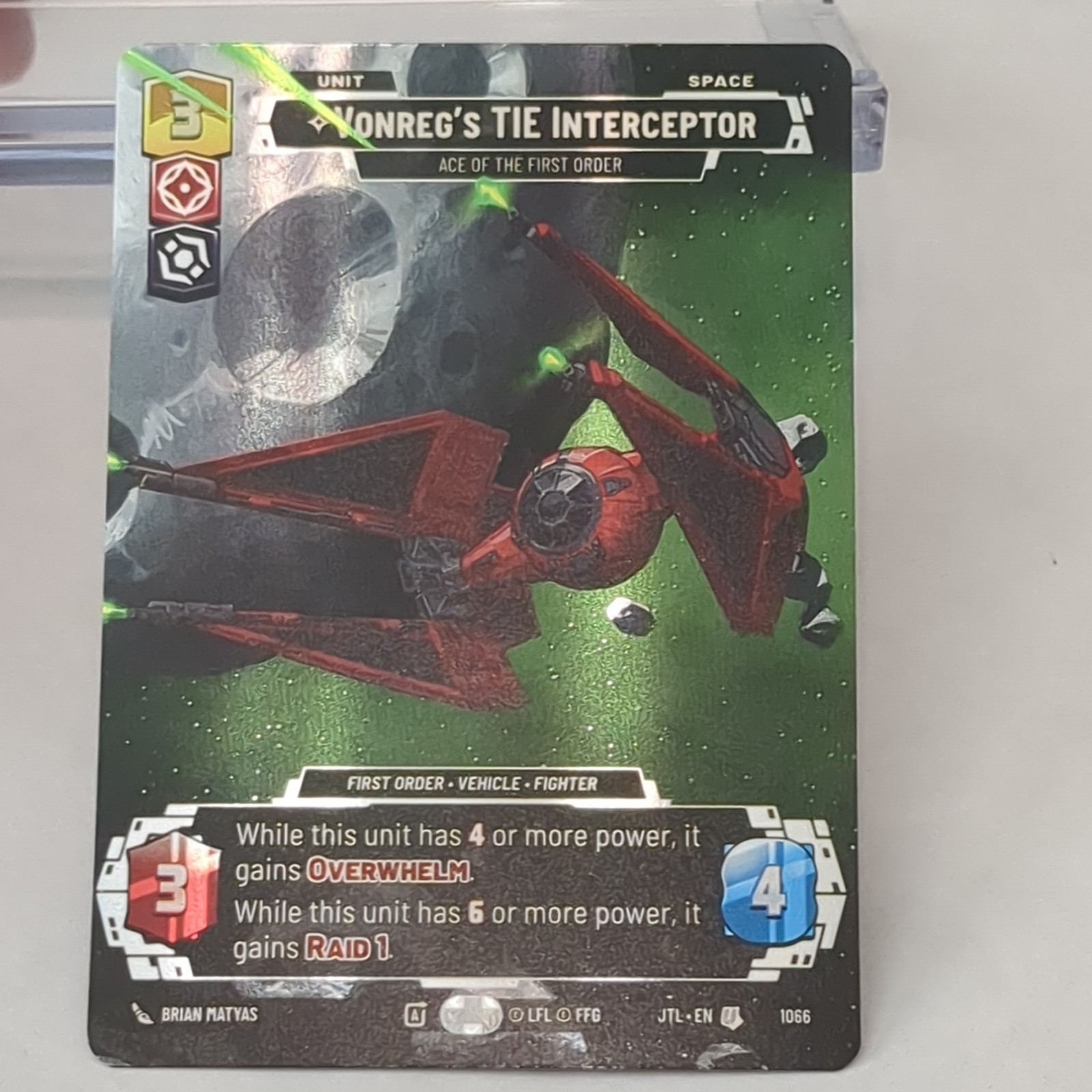 Star Wars Unlimited Vonreg's TIE Interceptor #1030 Foil Prestige JTL