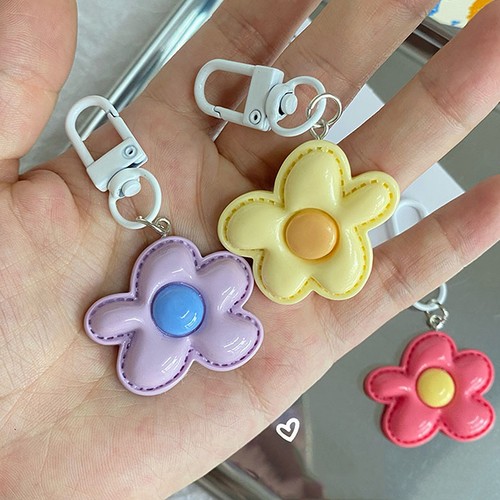 Cute Color Flower Pendant Keychains Car Key Ring For Women Girls Bag Decorat-wa