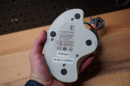 (Z) Logitech 804122-3000 T-CH11 5V 10mA PS/2 White TrackMan Marble 3 Button - Picture 3 of 5