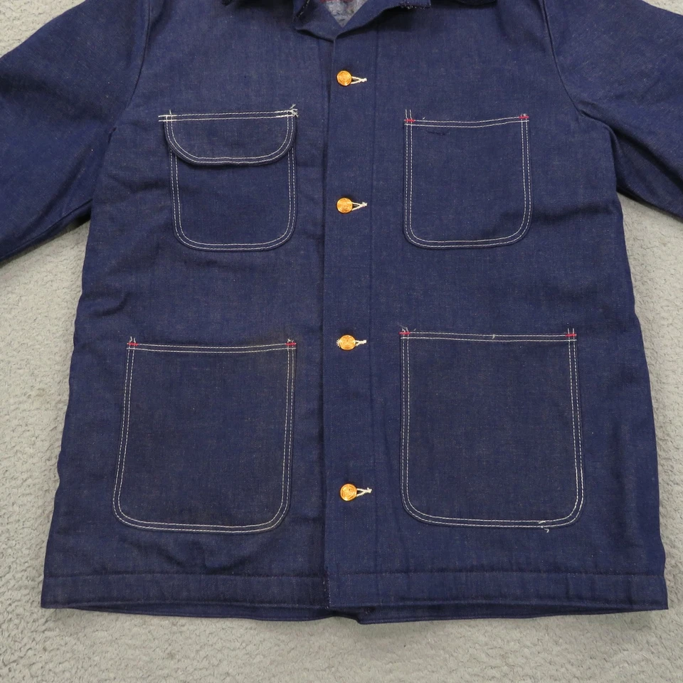 De Colección Chaqueta Denim Blue Bell 42 Sanforizada Años 60 Granero Tareas Trabajo Abrigo Manta Forrada Foto 3 de 4