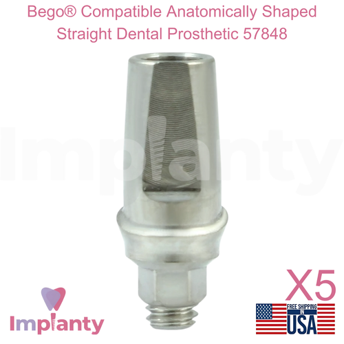 5 prótesis dentales rectas compatibles con Bego® en forma anatómica 57848 - Imagen 1 de 6