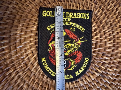 Par de parches de dragones dorados ITF autodefensa Kumite Kata Kabudo artes marciales - Imagen 5 de 5