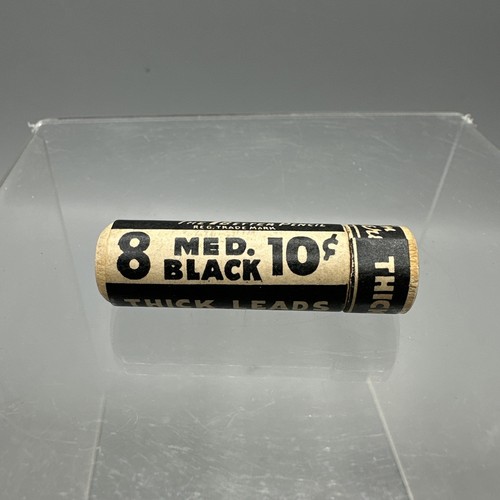 Vintage Autopoint Thick Black Pencil Leads Medium No. 41K Cardboard Tube USA - Picture 3 of 7
